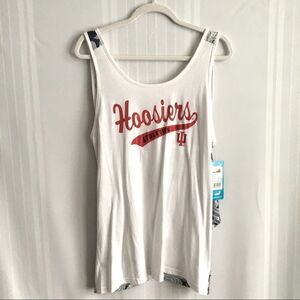 Indiana Hoosiers Tank Top Rose Cross Back White Junior's Gen 2 Red XL IU Shirt